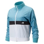 NEW BALANCE NB WOMEN'S ATHLETICS ARCHIVE RUN WIND JACKET WAX BLUE RUNNING GYM