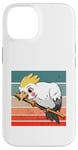 Coque pour iPhone 14 Calopsitte Oiseau Crête Jaune Grignotage Bâton Plumes