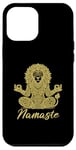 Coque pour iPhone 12 Pro Max Namaste Lion avec mandala amusant pour le yoga et la méditation