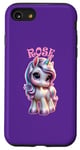 Coque pour iPhone SE (2020) / 7 / 8 Motif licorne mignon pour filles avec nom rose