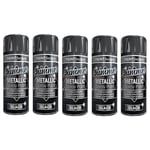 5X Black Metallic Spray Paint Aerosol Auto Gloss Lacquer Wood Metal 200ml