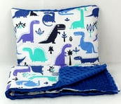 2 pc blanket set for cradle bedside crib pram wooden crib dinosaurs blue dimple