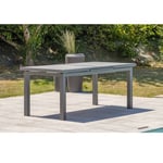 Table de jardin - 8/10 places - Céramique/aluminium - Anthracite - VENISE  