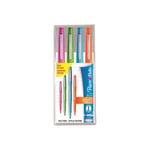 Papermate Nylon Flair - 0,4 mm -pochette de 4 coloris fun assortis : magenta, orange, turquoise, vert