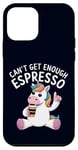 Coque pour iPhone 12 mini Can't Get Enough Espresso Funny Unicorn Coffee Lover Humour