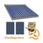 Kit chauffage solaire 12 Volts pour serre de 20 à 30 m2 avec capteur solaire à tubes sous vide de 2,6 m2