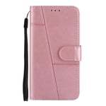 Yhteensopiva Iphone 12 Mini Case Premium Pu -nahkaisen lompakon jalustan suojakuoren kanssa - Rosegold