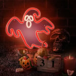 Neolia LED Neonskilt Halloween - Rødt og Hvitt Lys med Spøkelse