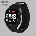 Montre De Sport Intelligente Avec Lecteur De Musique Pour Enfants,Podomètre,Tracker De Santé Avec Torche,Chronomètre De Jeu De Maths,Horloge De Minuterie,Cadeaux Pour Enfants - Type Black