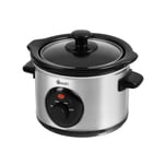 SF17010N 1.5 Litre Slow Cooker with 3 Heat Settings, Glass Lid, 120W,