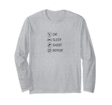 Eat Sleep Shoot Repeat Design Shooting Club Long Sleeve T-Shirt