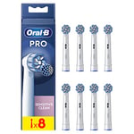 Oral-B Pro Sensitive Clean Lot de 8 têtes de brosse à dents électrique en forme de X et poils extra doux pour un brossage doux et un retrait de la plaque dentaire, blanc (l'emballage peut varier)