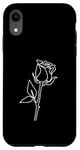 Coque pour iPhone XR Rose Fleur Abstraite Dessin Minimaliste one Line Art