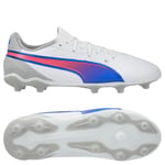 PUMA King Match FG/AG Formula - Vit/Blå/Flat Light Gray Barn, storlek 34