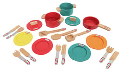 Little Tikes Wooden Role Play Toy 20 Piece Pots and Pan Set