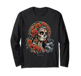 Candy Skull Make-up Girl Día de los muertos Candy Skull Long Sleeve T-Shirt