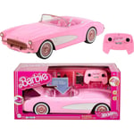 Hot Wheels RC Barbie Corvette Remote-Control Pink Toy Car from The Movie in Pink