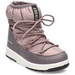 Moon Boot Junior Low Nylon Wp Gråa,rosa 29