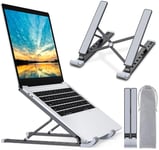 Babacom Support Ordinateur Portable, Support PC Portable à 9 Niveaux Réglables, Refroidisseur en Aluminium Ventilé Compatible avec MacBook, Lenovo, Autres Laptops Tablettes 10” - 15.6”