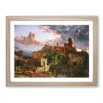 The Spirit Of War By Jasper Francis Cropsey Classic Painting Framed Wall Art Print, Ready to Hang Picture for Living Room Bedroom Home Office Décor, Oak A3 (46 x 34 cm)