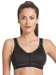 Anita Soutien-Gorge de Sport à Fermeture Devant Frontline Open 5523 Noir 85C