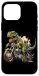 Coque pour iPhone 16 Pro Max T-Rex Tyrannosaurus Dinosaure Dino Rex équitation une moto