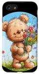 iPhone SE (2020) / 7 / 8 Happy fluffy Teddy Bear with flowers in hand Case