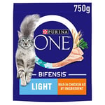 Purina ONE Light Dry Cat Food Rich in Chicken 750g, Pack of 4