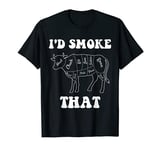 I'd Smoke That Shirt for Men Women Funny Butcher Cow BBQ T-Shirt