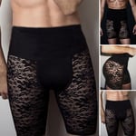 Summer Mens Lace Crochet Sheer Shorts Short Pants Slim Fitted Beach Slim Briefs