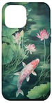 Coque pour iPhone 15 Plus Poisson koï japonais vert émeraude majestueux pour jardin aquatique