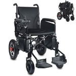 Home Accessories Elderly Disabled Wheelchair Folding Electric Wheelchair Power Chair Removable Footrests 12Ah Large Capacity Battery Portable Transit Travel Chair for Disabled People the Elderly In