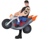 Kids Inflatable Biker Ride On Costume Boys Hell`s Angel Halloween Fancy Dress