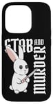 Coque pour iPhone 14 Pro Couteau mignon Bunny Stab and Murder Edgy Dark Humour Kawaii Meme