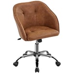 Yaheetech Chaise de Bureau Fauteuil Ergonomique en Similicuir Pivotante Dossier Inclinable à 360° avec Hauteur d'Assise Réglable pour la Maison/Le Bureau