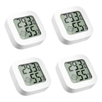 Lot De 4 Thermomètres Numériques D'Intérieur-Mini Thermomètre D'Intérieur-Thermomètre De Chambre-Avec Interrupteur-Pour Chambre De Bébé, Salon, Bureau, Serre