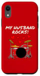 Coque pour iPhone XR Mon mari rock, batterie anniversaire de la Saint-Valentin