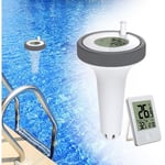 Piscine Thermomètre Flottant Jauge,Thermomètre Intérieur et Extérieur Flottant sans Fil,Thermomètre de Piscine Numérique avec écran lcd.. Debuns