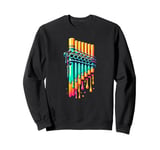 Dripping Paint Pan Flute Instrument Pan Flautist Flutist Sweatshirt