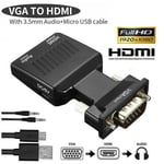 Output VGA to HDMI Cable Audio Adapter HDMI Male HDMI-compatible Converter