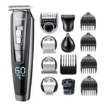 HATTEKER Mens trimmer Cordless Hair Clippers Beard Trimmer 5 IN 1 Grooming Kit