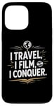 Coque pour iPhone 13 Pro Max I Travel I Film I Conquer Funny Vlogging Devise