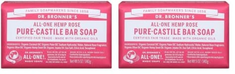 Pain de savon rose Dr Bronner's 140 g (Lot de 2)