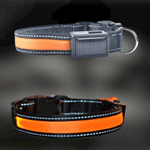 LED Hundhalsband med Solcellsladdning -  Orange, Storlek (Färg: Orange, Storlek: Small (7-15 kg))