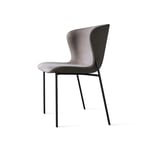Friends & Founders - Pipe Chair, Black Legs - Leather Cat. 7 Royal Nubuck 30254 - Ruokapöydän tuolit - Ida Linea Hildebrand - Harmaa - Nahka/Metalli