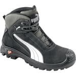 Botte de sécurité Cascades Mid pointure 48 noire/blanche S3 ci hi hro src en iso 20345 cuir de vache pleine fleur