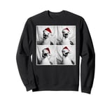 Funny Seagull in Santa Hat Christmas Photo Booth Xmas Selfie Sweatshirt