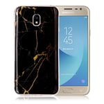 Marmormotiv Samsung Galaxy J3 (2017) skal - Svart/Guld