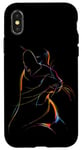 iPhone X/XS Vibrant Cat Silhouette Line Drawing Beauty Case