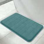 Yimobra Memory Foam Bath Mat Large Size, 51 x 81 cm, Soft and Comfortable, Super Water Absorption, Non-Slip, Thick, Machine Wash, Easier to Dry for Bathroom Floor Rug, Eggshell Blue